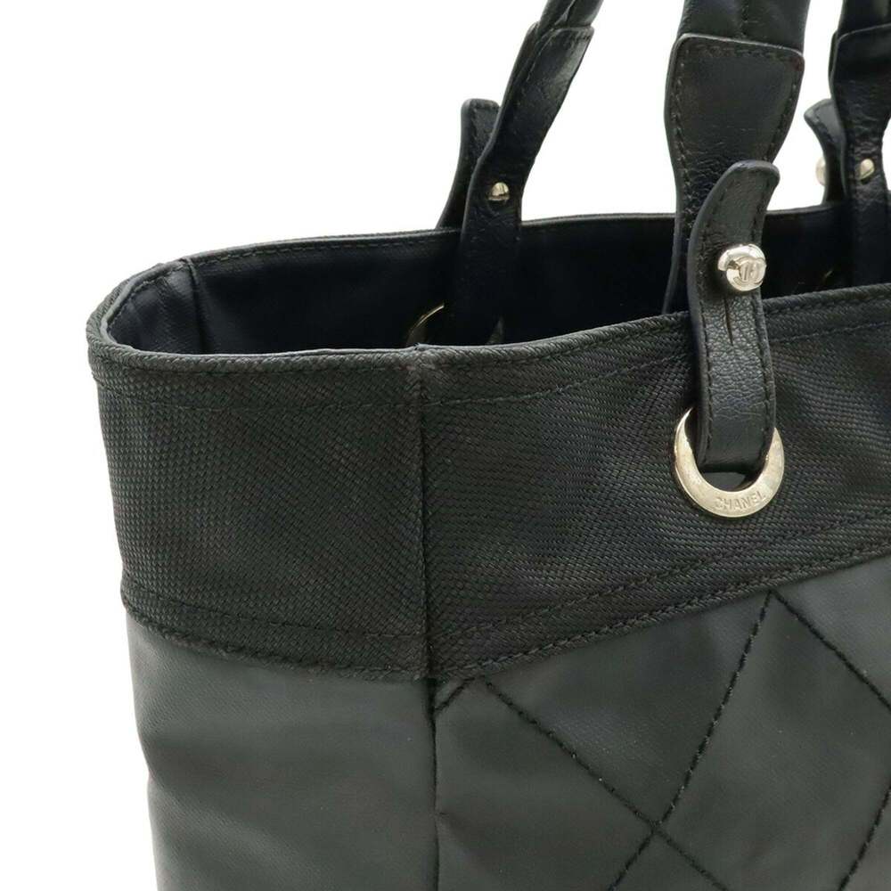 CHANEL Black Coated Canvas Tote Bag - Picture 6 of 10